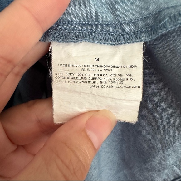 Boho Tunic Dress Embroidered Denim Hippie Blue Old Navy Women’s M Casual Comfy - Picture 7 of 8